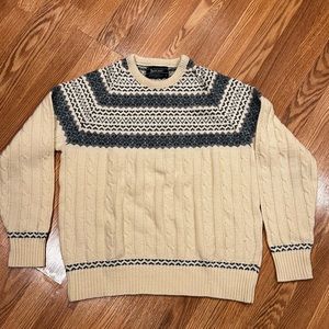 Vintage JANTZEN‎ Fair Isle Cable Knit Sweater size L